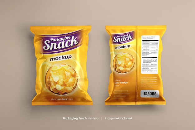 Snack pouch saco plástico mockup psd