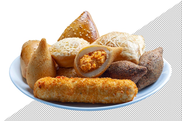 PSD snacks brésiliens esfirra kebab galette coxinha saucisse enveloppée