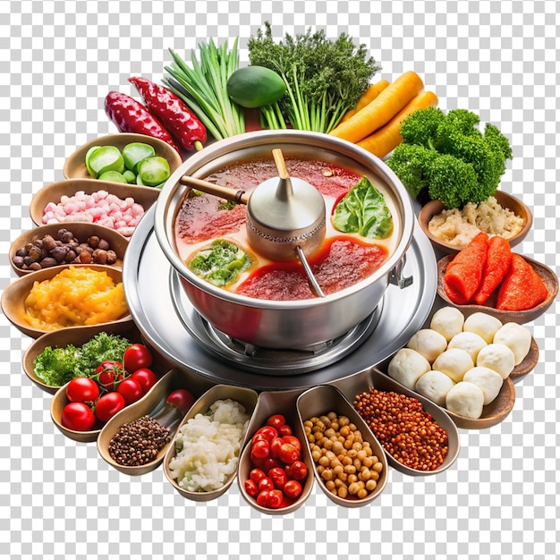 PSD snacks y salsas veganas saludables aislados sobre un fondo transparente