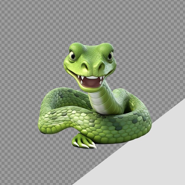 PSD snake png isolé sur un fond transparent