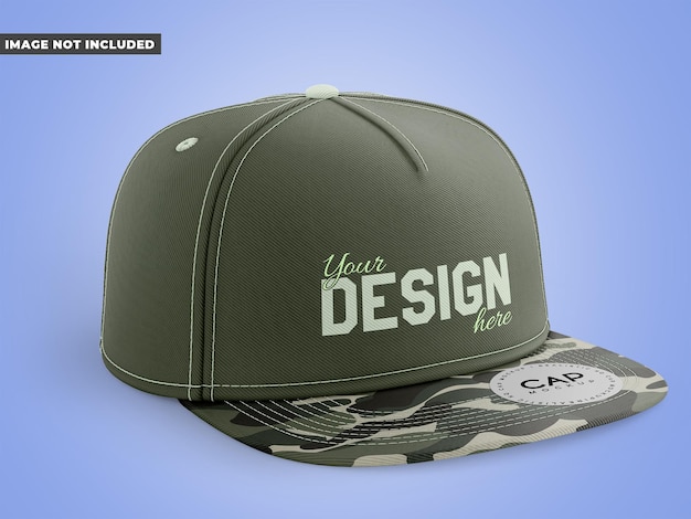 Snapback cap com mockup de adesivo