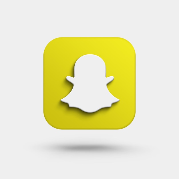 PSD snapchat 3d logo icono de redes sociales aislado