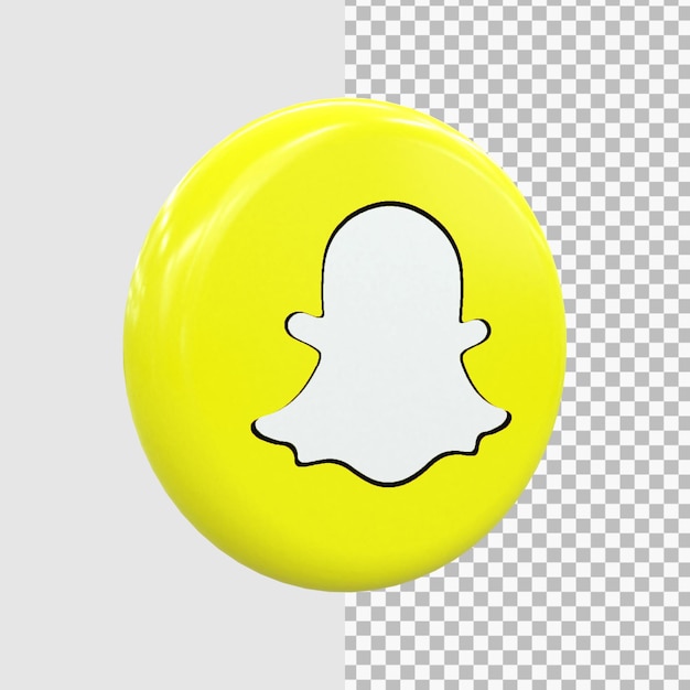 PSD snapchat 3d social media icon concept d'icône 3d brillant coloré rendu 3d pour la composition