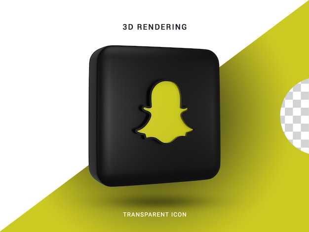 Snapchat 3D social media rendering Icono para composición
