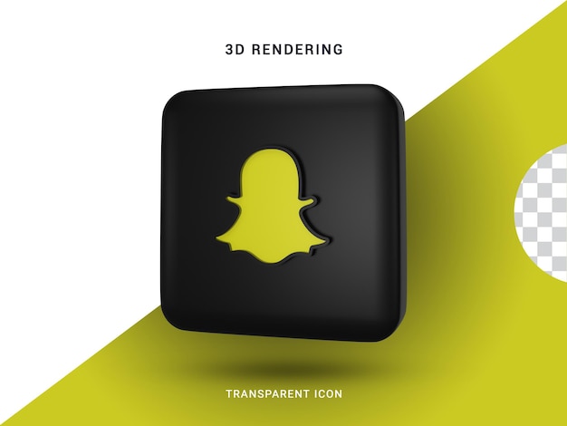 Snapchat 3D social media rendering Icono para composición