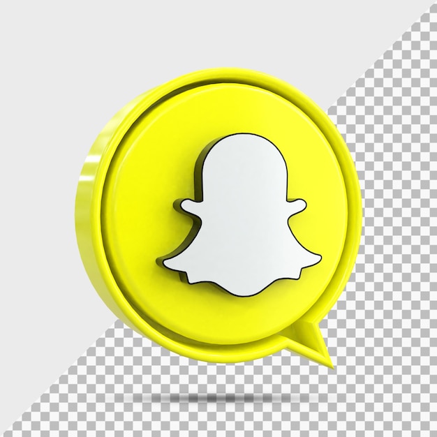 Snapchat 3d Social Media-Symbol Bunte glänzende 3D-Symbol-Konzept 3D-Rendering für die Komposition