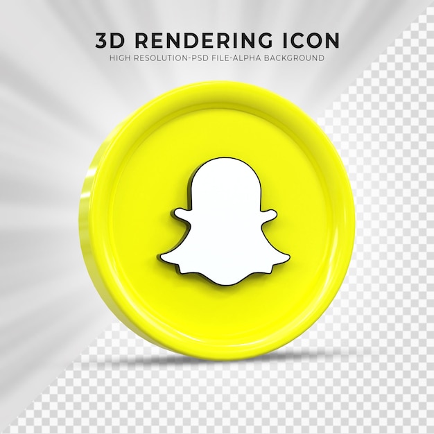 Snapchat 3d Social Media-Symbol Bunte glänzende 3D-Symbol-Konzept 3D-Rendering für die Komposition