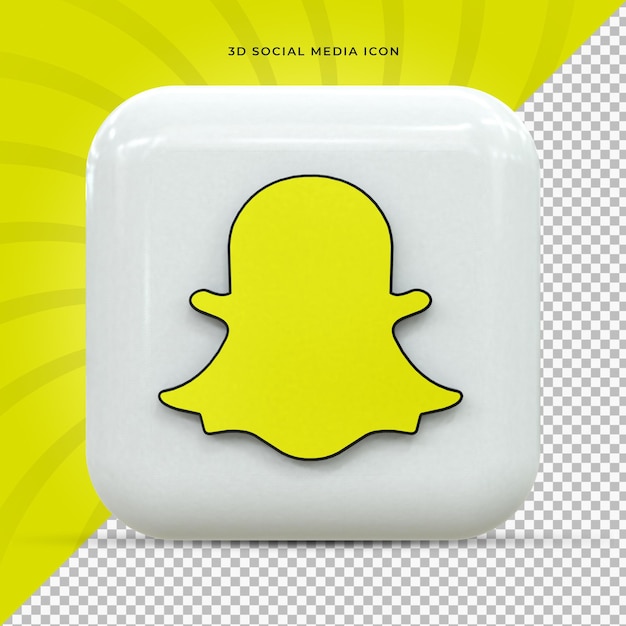 Snapchat Buntes glänzendes 3D-Logo und Social Media 3D-Icon-Design