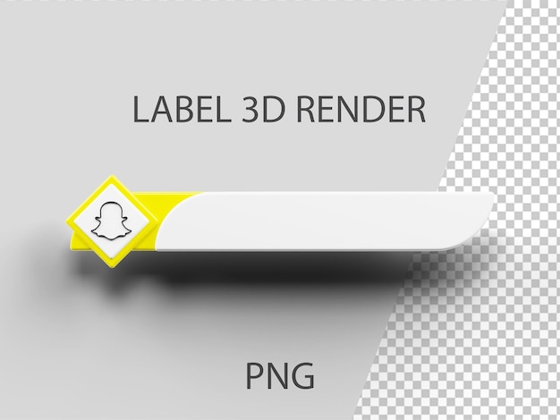Snapchat Etichetta 3d Render PSD