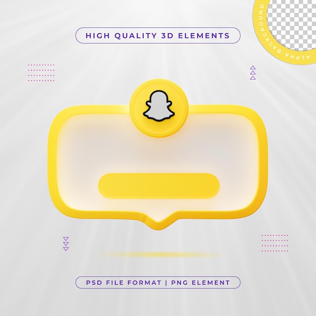Snapchat Follow us Banner Element Icon Isolated 3d Render