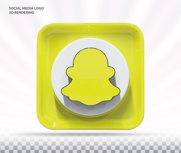 PSD snapchat icône 3d médias sociaux