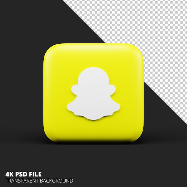 PSD snapchat de icono 3d de redes sociales