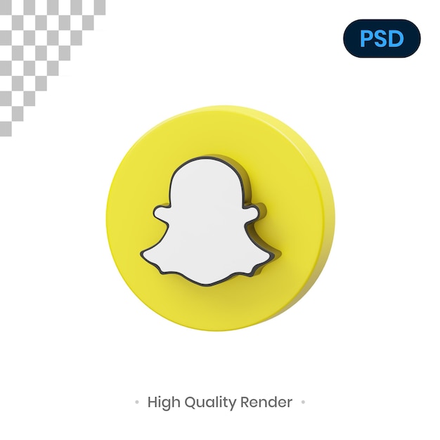 PSD snapchat illustration de rendu 3d psd premium