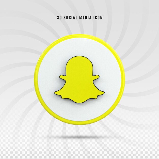 PSD snapchat logo 3d brillant coloré et conception d'icônes 3d de médias sociaux