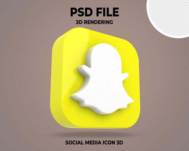 PSD snapchat logo 3d médias sociaux transparent