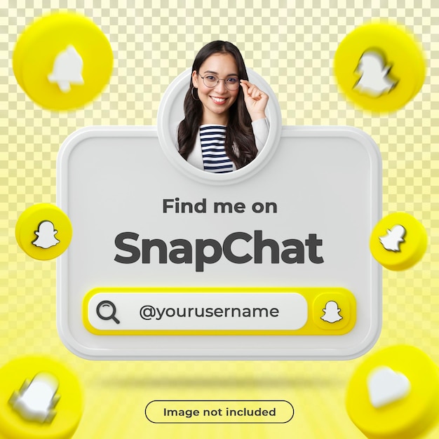 Snapchat-Profilbanner 3D-Rendering-Zusammensetzung