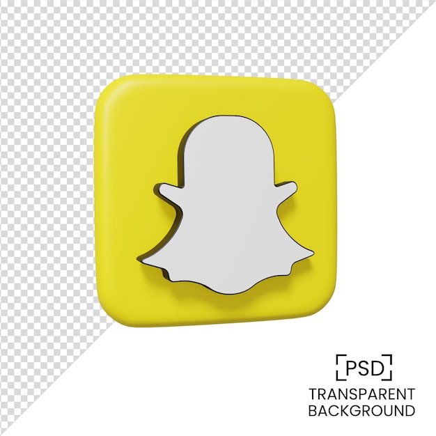 Snapchat-Social-Media-Symbol 3D-Render-Illustration isoliert