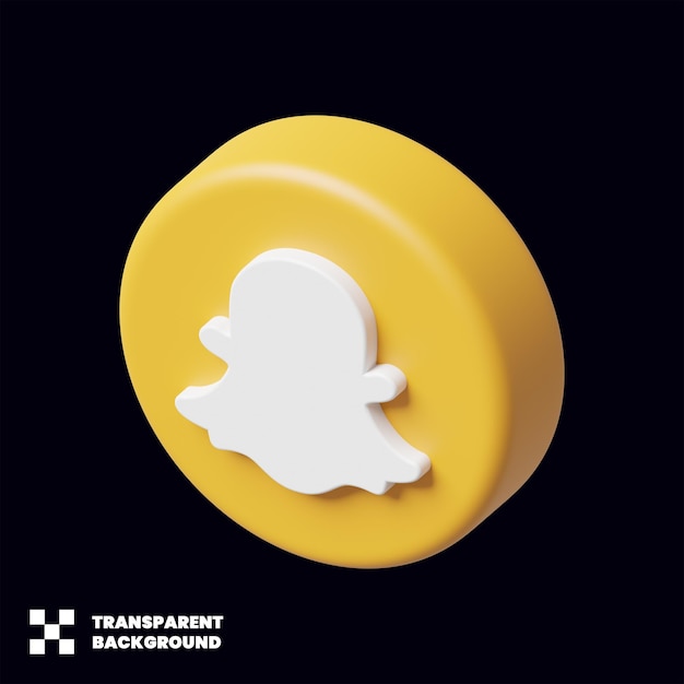 Snapchat social media-symbol 3d