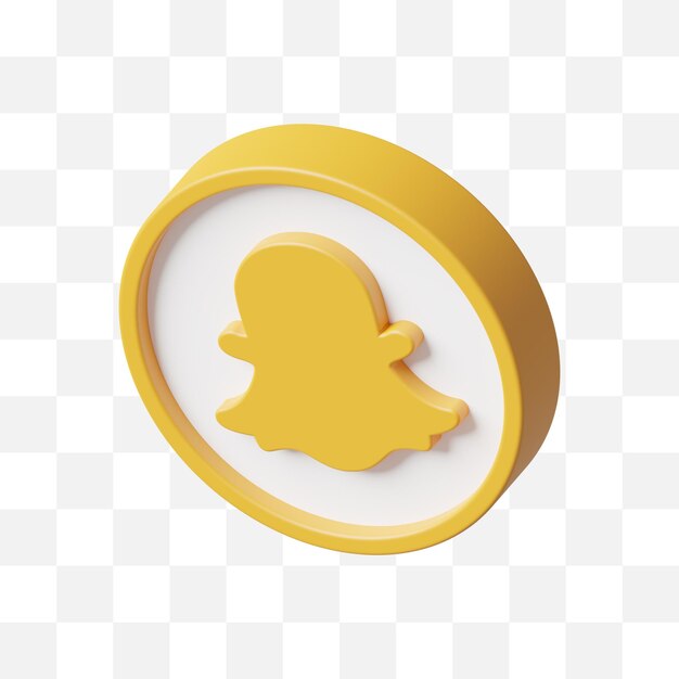 Snapchat social media-symbol 3d