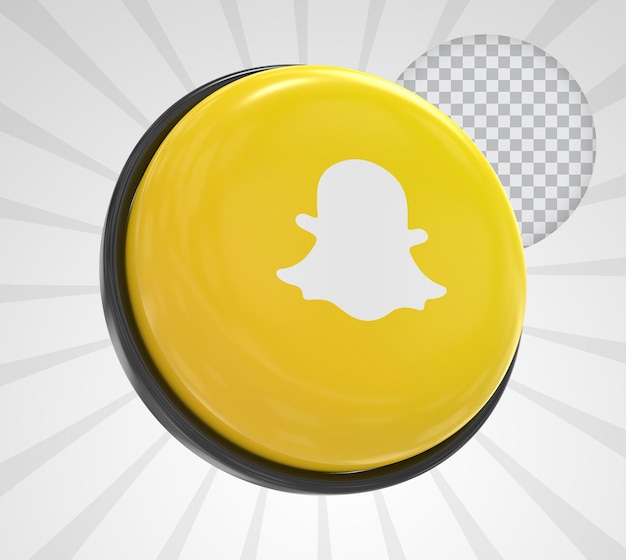 PSD snapchat sphères lumineuses 3d avec logos de médias sociaux