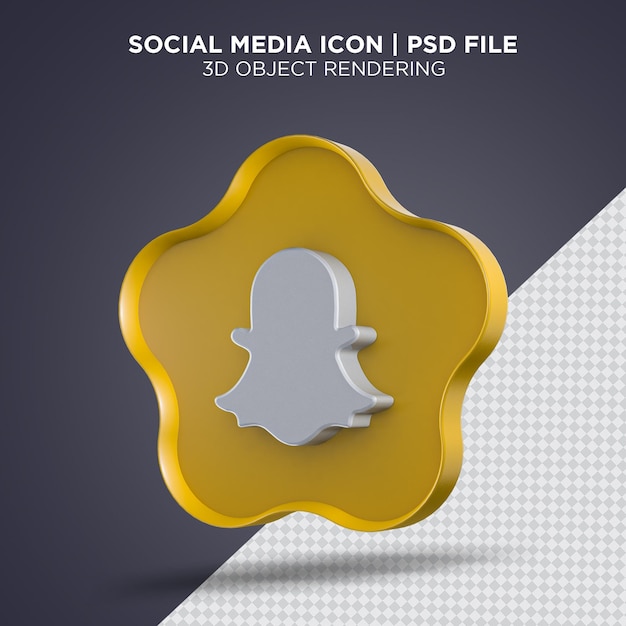 Snapchat-symbol form stern 3d premium-datei psd