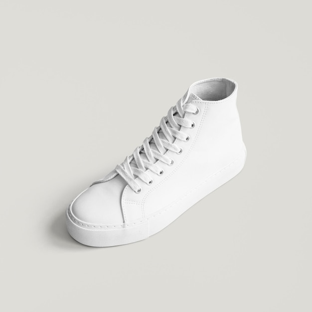 Sneakers de couro branco com top alto PSD