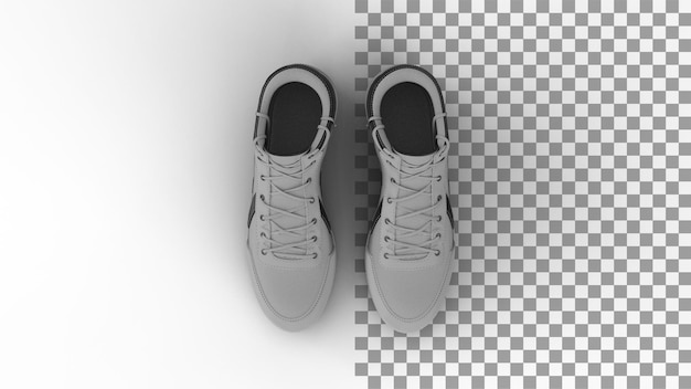 PSD sneakers draufsicht mit schatten 3d-rendering