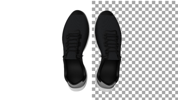 Sneakers Draufsicht ohne Schatten 3D-Rendering