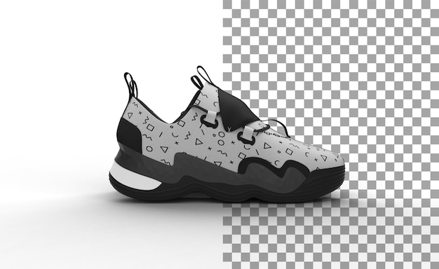 Sneakers-Seitenansicht mit Schatten 3D-Rendering