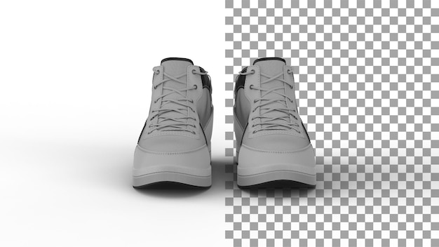 Sneakers Vorderansicht mit Schatten 3D-Rendering