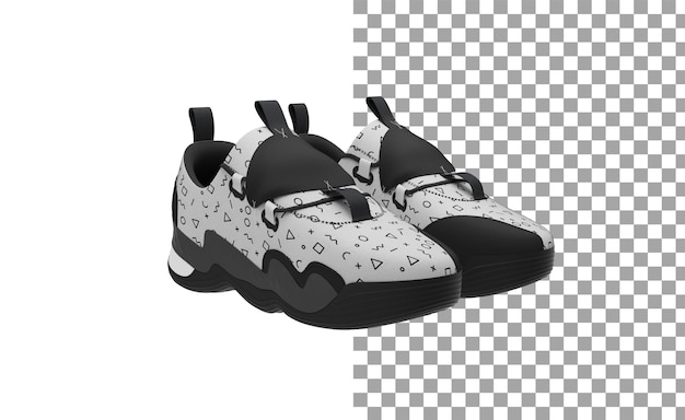 Sneakers-Winkelansicht ohne Schatten 3D-Rendering