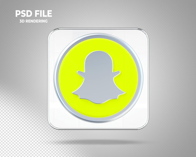 Snipchat Logo 3d Médias Sociaux Avec Des Styles De Verre