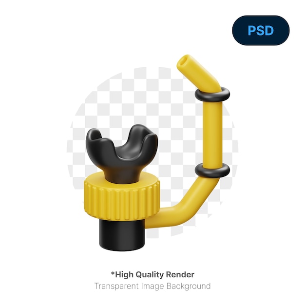 PSD snorkel icono 3d premium psd