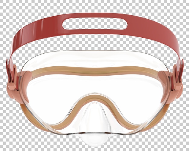 Snorkeling dive mask on transparent background 3d rendering illustration