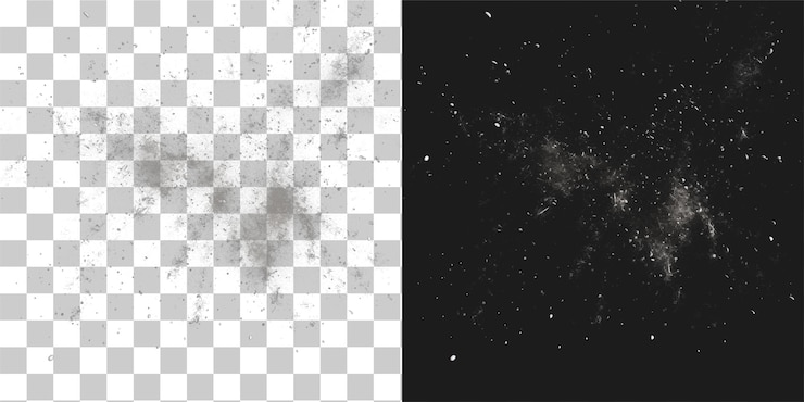PSD snow falling on a transparent background