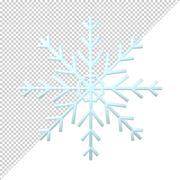 snow flake 3d illustation rendering
