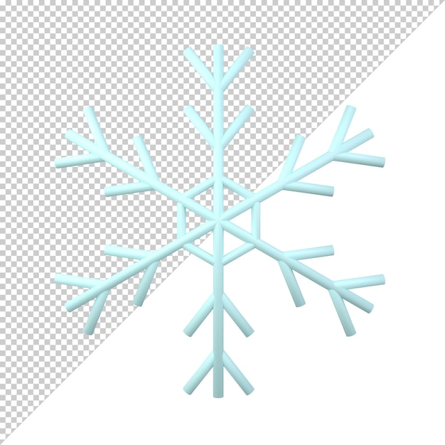 snow flake 3d illustration rendering