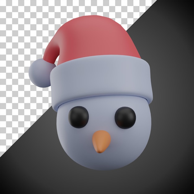 PSD snow head 3d render ícone de ilustração