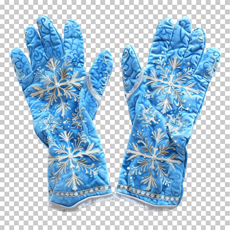 PSD snow maiden gloves on transparent background