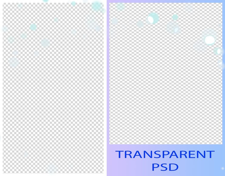 PSD snow on a transparent background white blue decorative elements