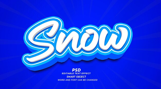 Snow PSD 3D Editable Text Effect