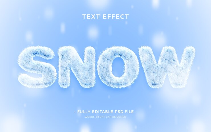 PSD snow weather text effect