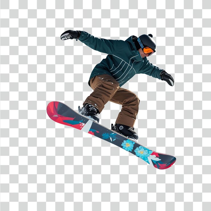 PSD snowboarder en el aire