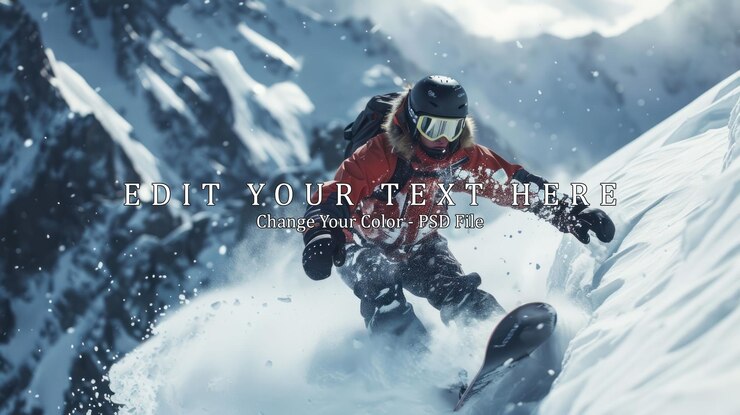 PSD el snowboarder en vuelo