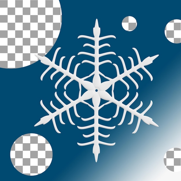 PSD snowflake 3d-illustration