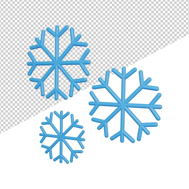 Snowy Cold Day Weather Côté Vue Rendu 3d Icône Illustration Sur Fond Transparent