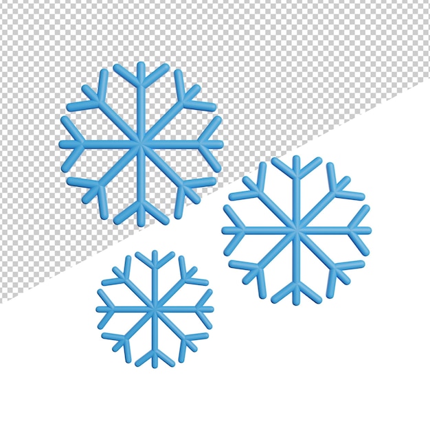 Snowy Cold Day Weather vista frontal 3d rendering icono ilustración sobre fondo transparente
