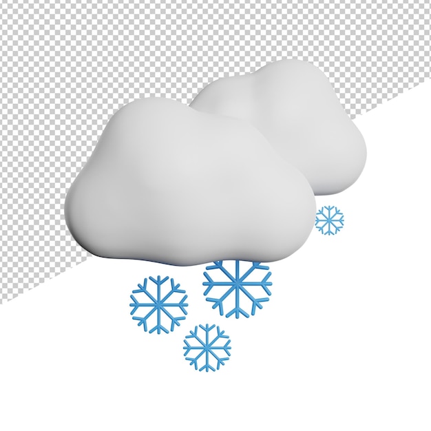Snowy Cold Weather Day vista frontal 3d rendering icono ilustración sobre fondo transparente