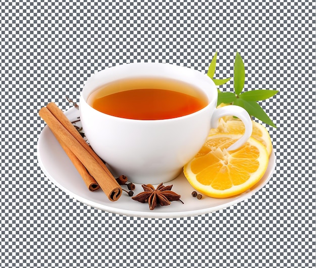 So lecker Orange Spice Tee Kräuter isoliert auf durchsichtigem Hintergrund
