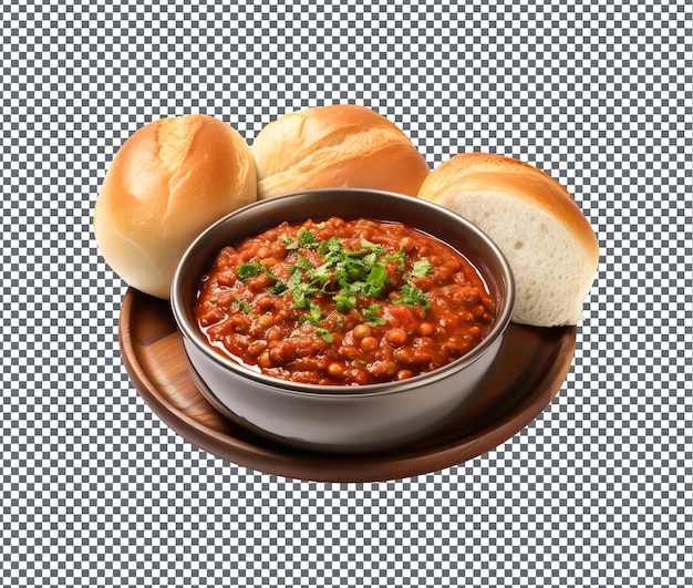 So lecker pav bhaji isoliert auf transparentem hintergrund